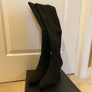 Charles David - Pointed-Toe Fabric Tall Boots